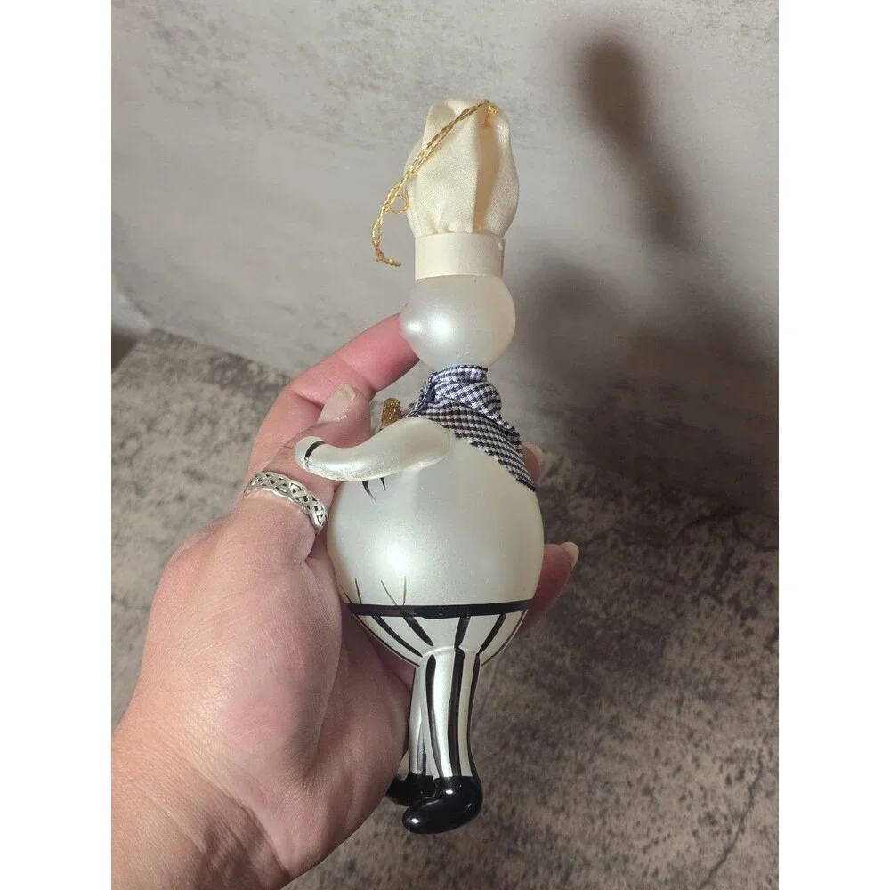 The Cottage Shop Blown Glass Chef Christmas Ornament Handpainted Wine 6